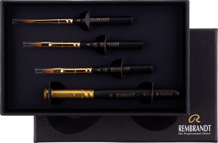 Rembrandt Set de voyage de pinceaux pour aquarelle, 3 x N.° 4